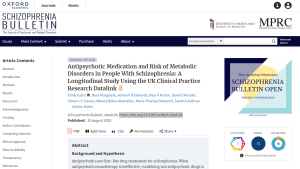 Screenshot of paper about antipsychotic medication and the risk of metabolic disorders