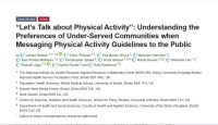 Lets talk about physical activity