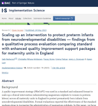 Screenshot of the PReCePT Implementation Science paper