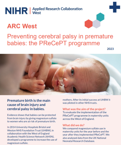 Preventing cerebral palsy in premature  babies: the PReCePT programme