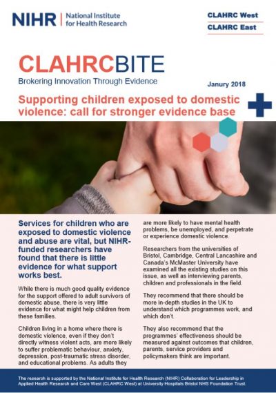Supporting children exposed to domestic violence: call for stronger evidence base