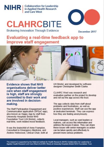 Evaluating a real-time feedback app to improve staff engagement