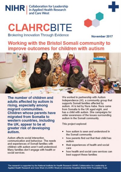 Working with the Bristol Somali community to improve outcomes for children with autism
