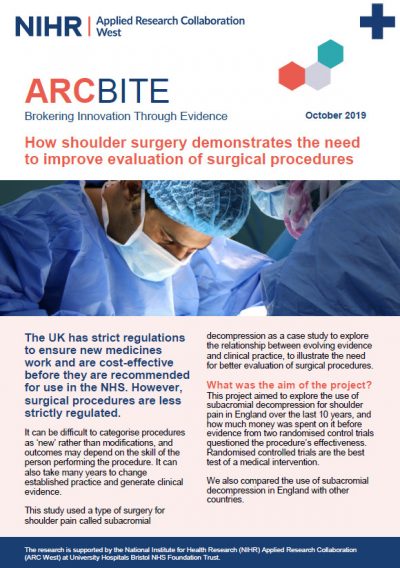 How shoulder surgery demonstrates the need to improve evaluation of surgical procedures