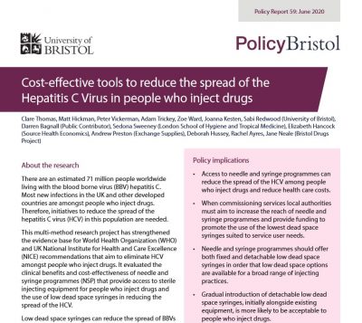 Cost-effective tools to reduce the spread of the Hepatitis C Virus in people who inject drugs