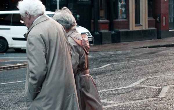 An older couple walking in Belfast