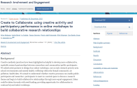 Screenshot of paper titled: Create to Collaborate: using creative activity and participatory performance in online workshops to build collaborative research relationships