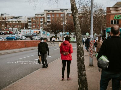 Shoppers in Bristol wearing face masks