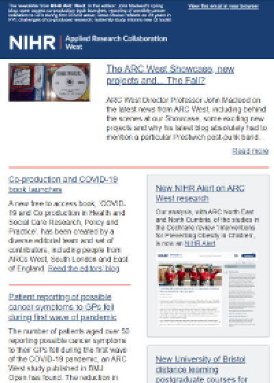 ARC West email newsletter – May 2021