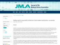 Building capacity among health care librarians to teach evidence-based practice paper screenshot