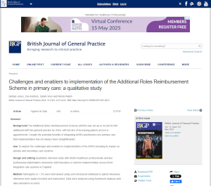 Screenshot of the qualitative ARRS paper in the British Journal of General Practice