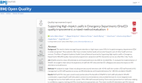 Screenshot of paper titled: Supporting High-impAct useRs in Emergency Departments (SHarED) quality improvement: a mixed-method evaluation