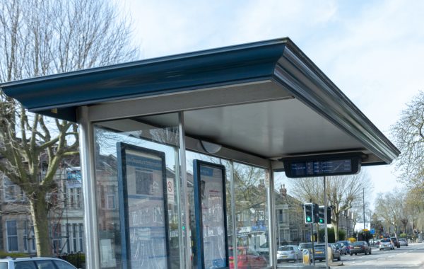 A bus stop in Bristol