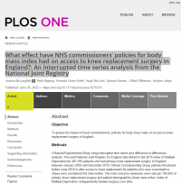 Screen shot of the National Joint Registry PLOS ONE paper