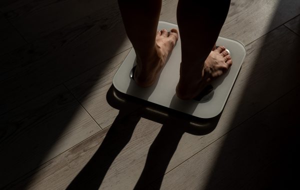 Feet on a set of scales