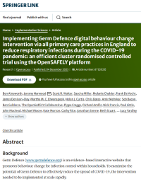 Screenshot of the Germ Defence paper