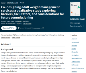 Co-designing weight management services paper screenshot