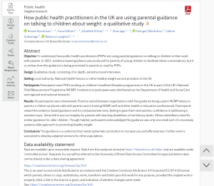 Screenshot of the BMJ Open paper