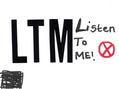 A postcard made by a care experienced person reading 'Listen to me!'