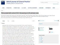 Screenshot of paper titled: Pilot postal birth cohort HCV Screening in UK primary care