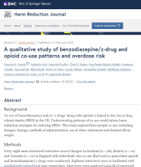 Screenshot of the qualitative study of benzodiazepine/z-drug and opioid co-use patterns and overdose risk