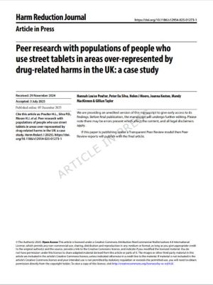 Screenshot of the research publication on street tablet use